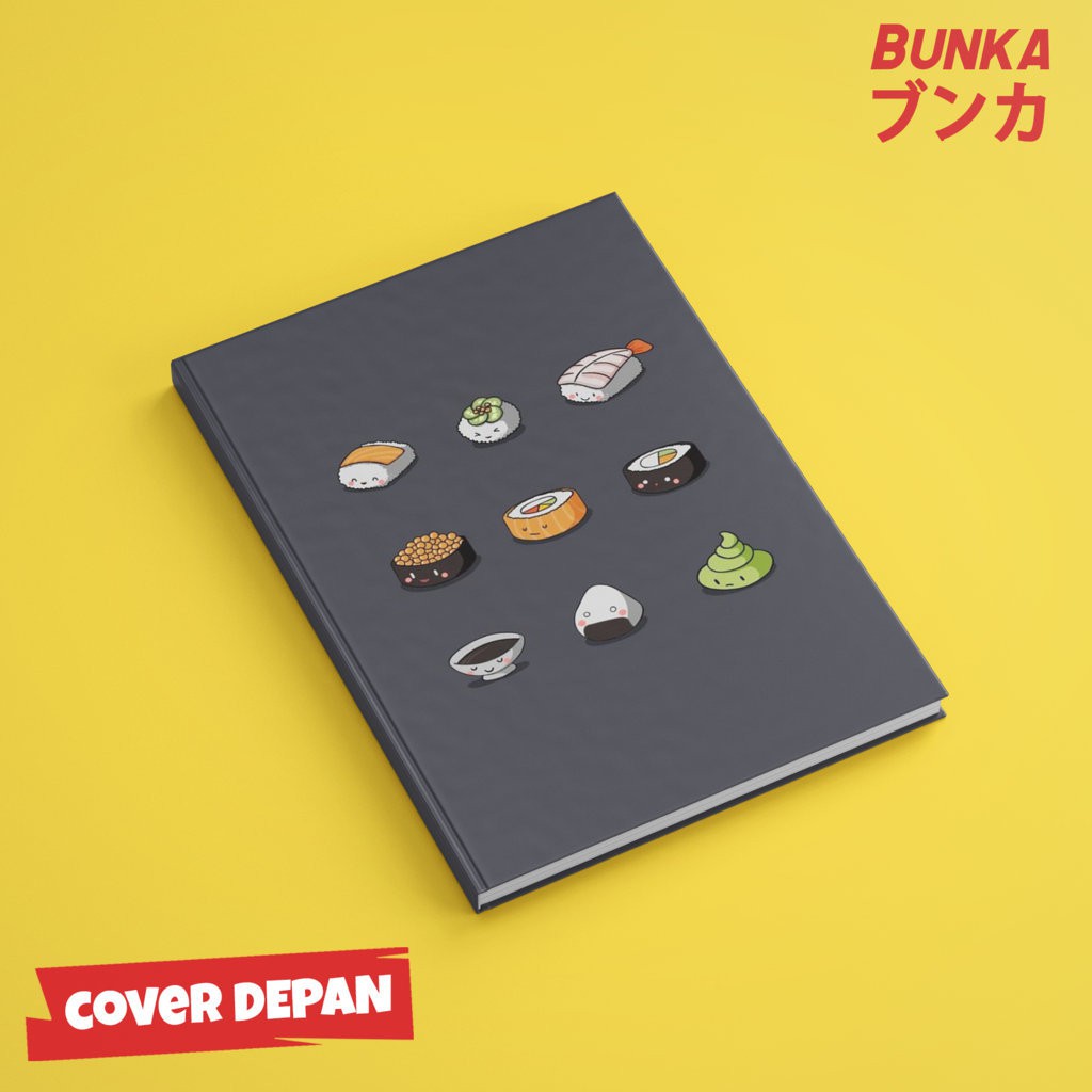 

Notebook Cute Sushi Doodle B Hardcover A5 Buku Tulis Catatan Note Agenda Planner Jurnal