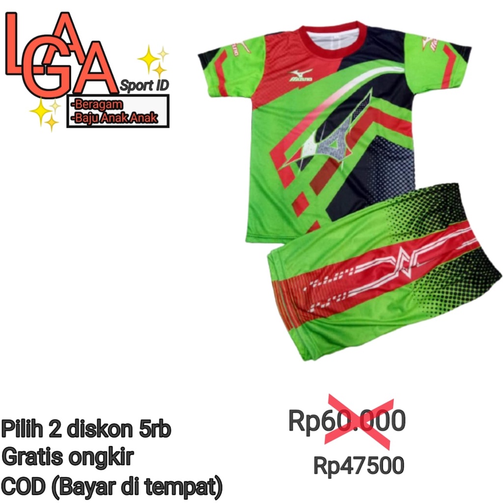 Baju Voli Setelan Baju Olahraga Anak Laki Laki Baju Kaos VollyBall Jersey Anak Anak