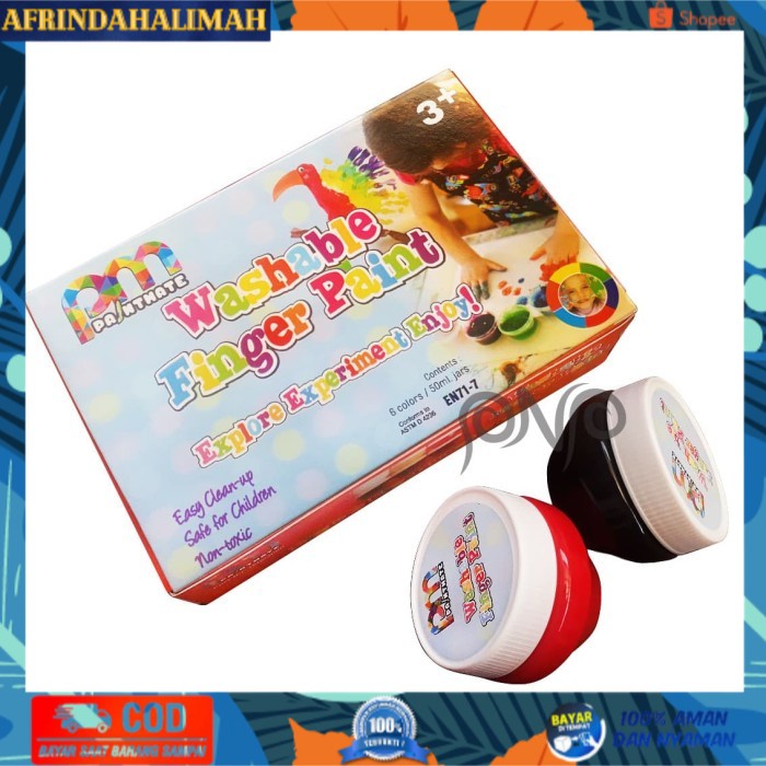 

{TERBARU} NDM Paintmate Washable Finger Paint Set Cat Jari Anak Sekolah 6 Warna