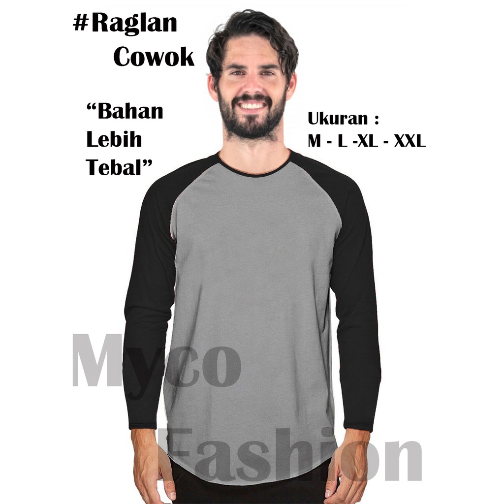 Myco Kaos Raglan Cowok Lengan Panjang | Raglan Pria | Ukuran M-L-XL-XXL