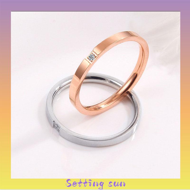 Perak / Emas Mawar / Cincin Ekor Titanium Berlian Sederhana Fashion Pria Wanita Rings TN