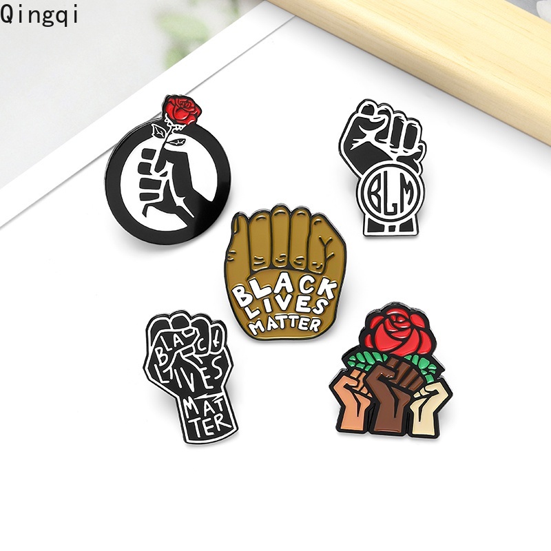 Blm Bros Pin Enamel Desain Kepalan Tangan Black Lives Matter Pasang Kerah Kemejatas