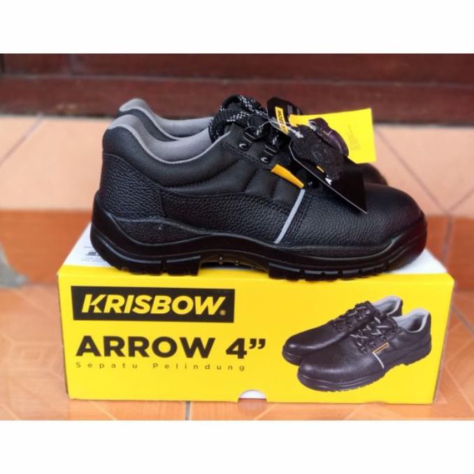 Sepatu pengaman KRISBOW SAFETY SHOES ARROW 4 INCH sepatu sefty- Hitam - Hitam, 38