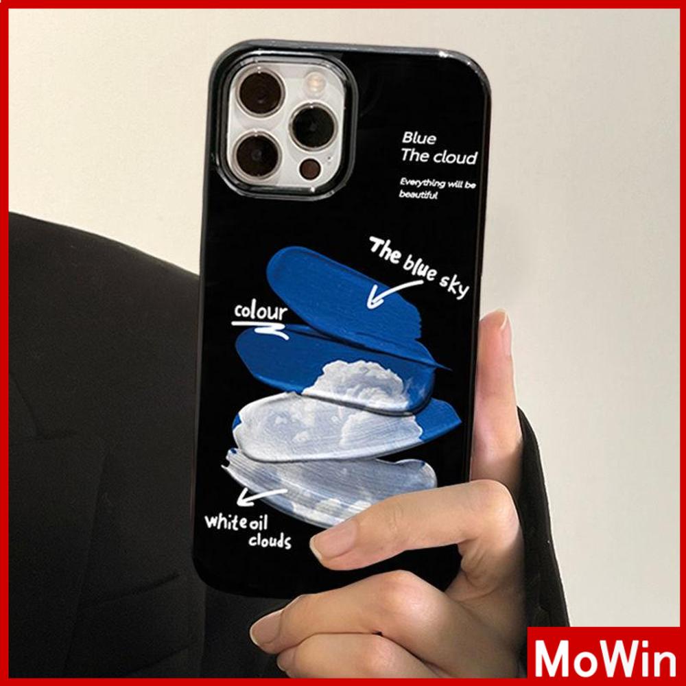 iPhone Case Silicone Soft Case Black TPU Glossy Big Hole Camera Protection Shockproof Paint Cloud For iPhone 13 Pro Max iPhone 12 Pro Max iPhone 11 Pro Max iPhone 7 Plus iPhone x xr