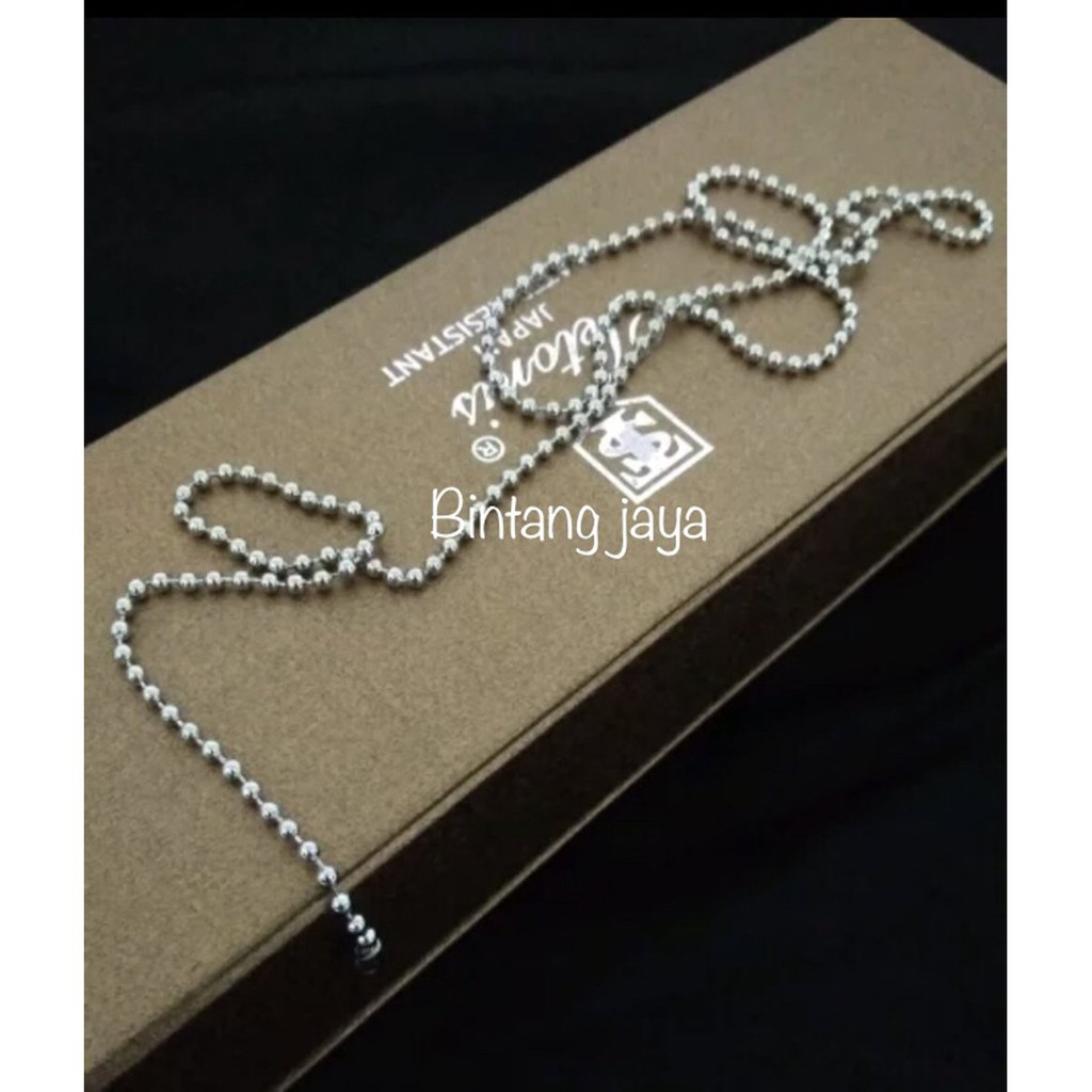 Kalung Rantai Bola Kalung Rantai Besi 80 cm Kalung ID Card Holder Murah
