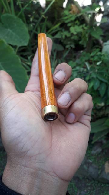 Pipa kayu galih secang warna natural 9-11cm