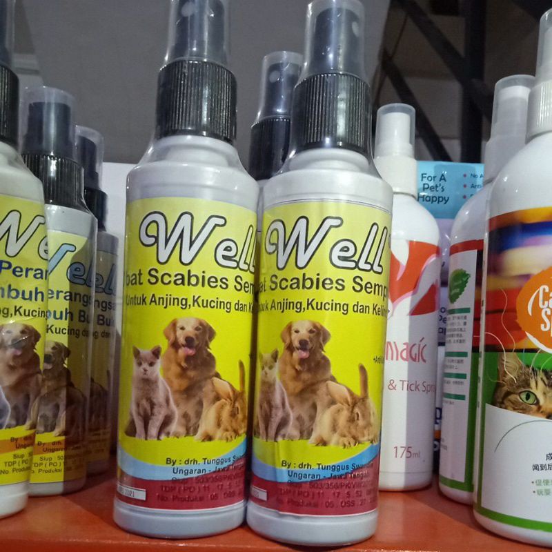 Jual WELL Scabies Obat Semprot Scabies Penyakit Kulit Kucing Anjing ...