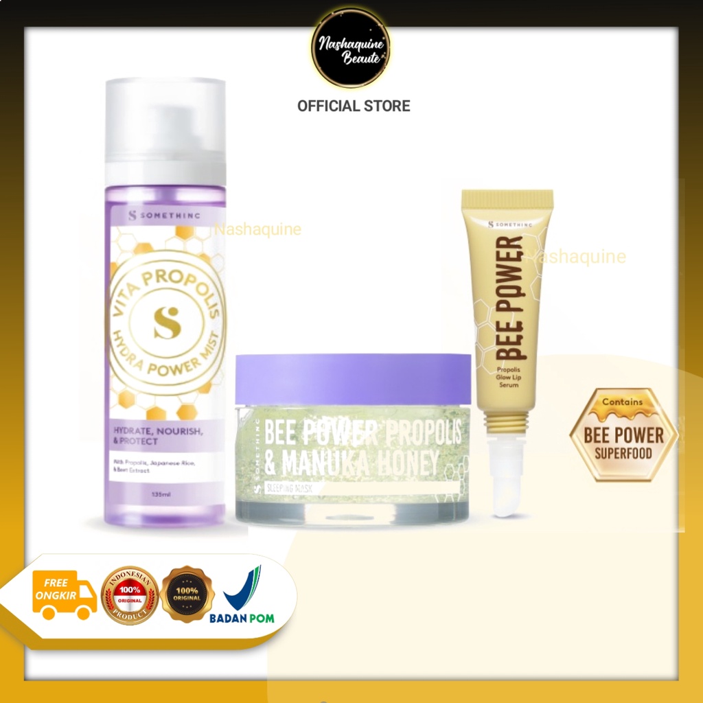 SOMETHINC Bee Power Propolis - Hydra Power Mist - Lip Serum - Sleeping Mask Bee