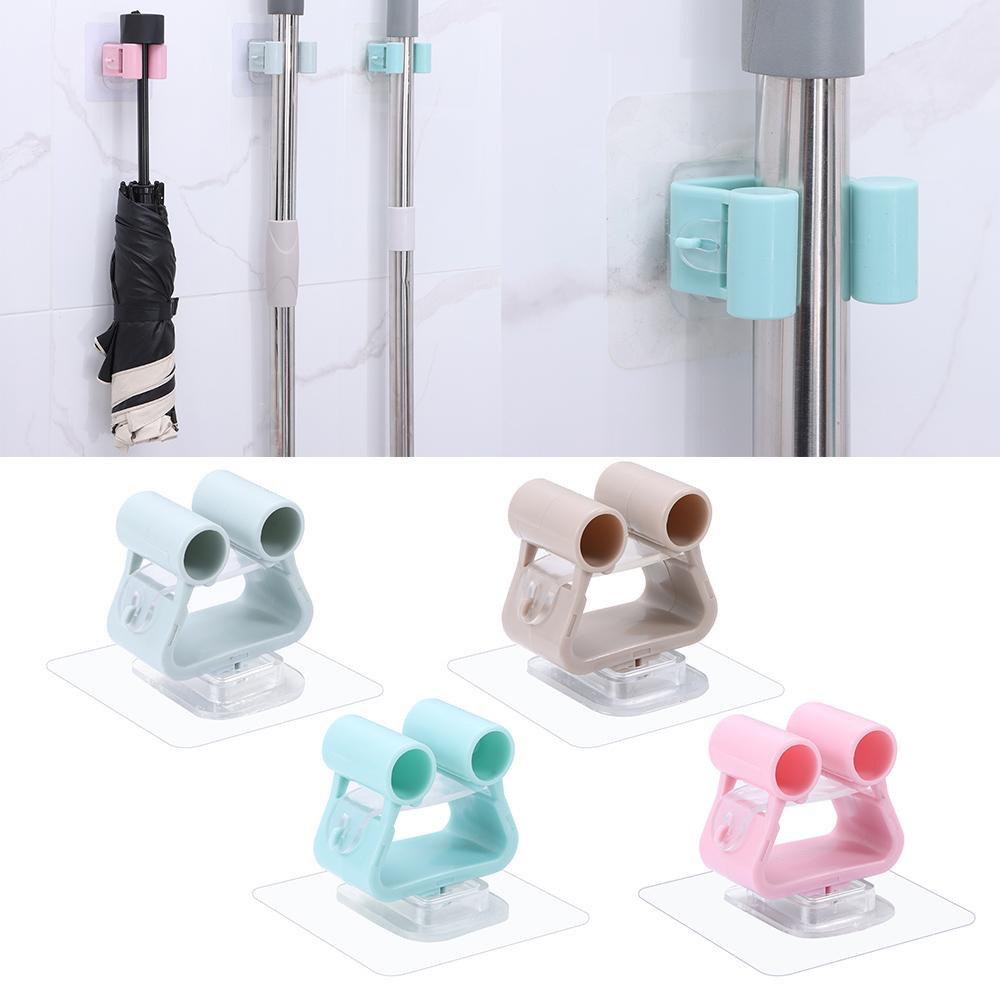 TOP Mop Clip Hook Bathroom Tool Self-adhesive Holder Kitchen Shelf