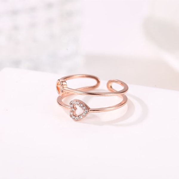 cincin hati heart love adjustable ring (2J2) jci056