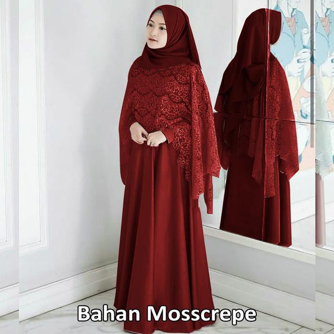 ( BISA COD ) GAMIS PESTA BROKAT / BAJU MUSLIM WANITA / JUBAH GAMIS MODERN - Hijau Tosca SPECIAL