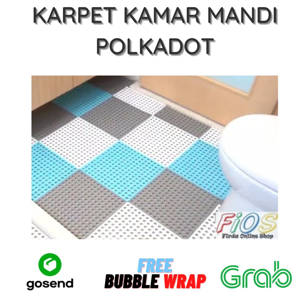 KARPET KAMAR MANDI POLKADOT 30 x 30 CM POLKADOT BATHROOM NON-SLIP KARPET KAMAR MANDI ANTI SLIP