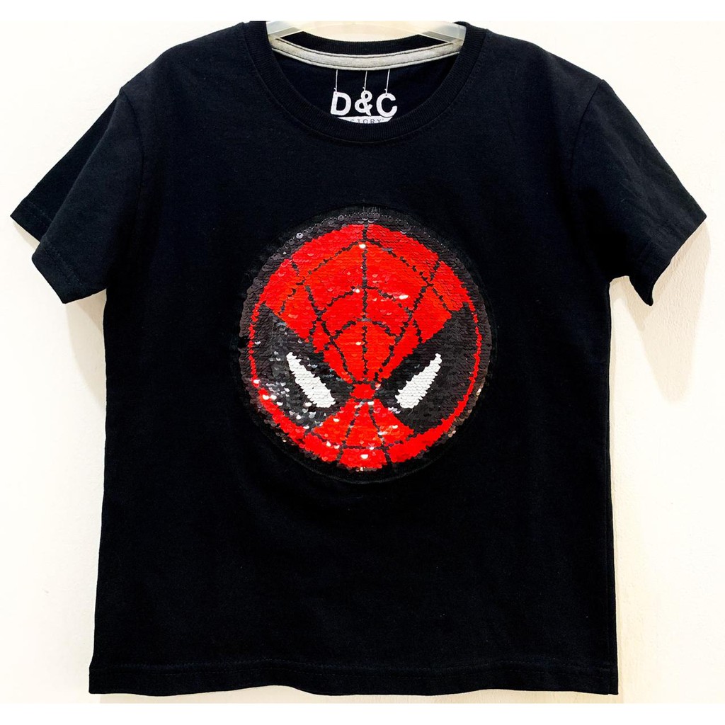 Kaos Anak Spiderman Captain America Sequin Reverse Mote Payet Bolak Balik | Kaos Karakter Anak Laki-3