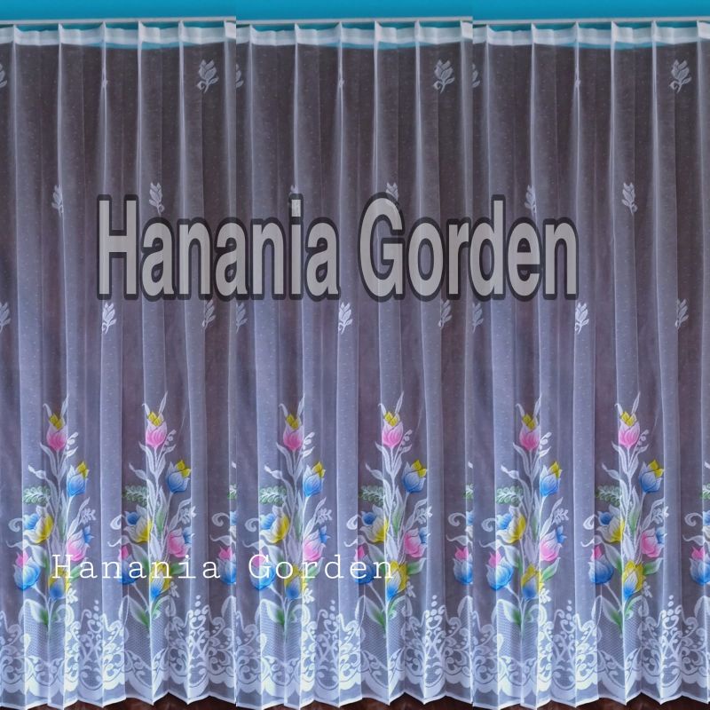 Vitrase Gorden Vitrase Gorden Transparan Vitrase Gorden warna Dalaman Gorden Motif Bunga Tulip.Matah