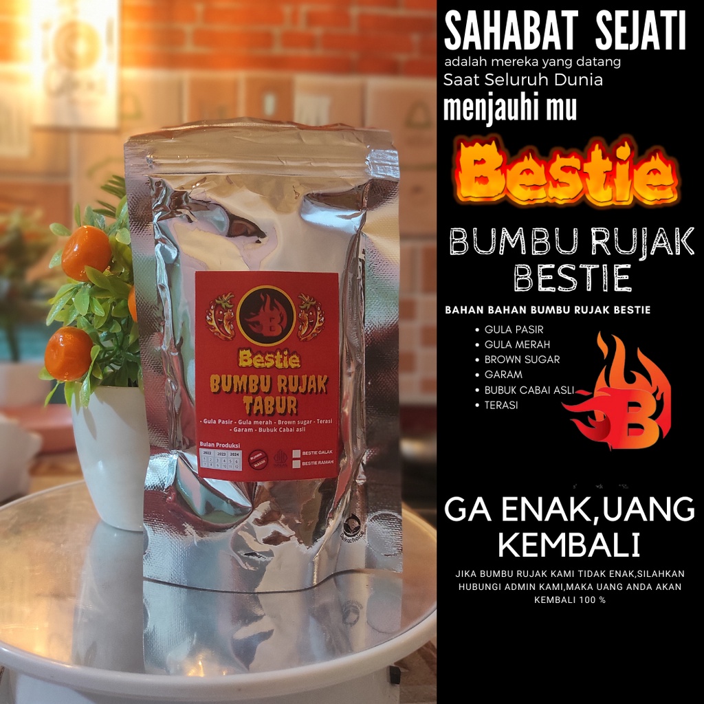 

BUMBU RUJAK TABUR BESTIE EXTRA PEDAS 100 GRAM