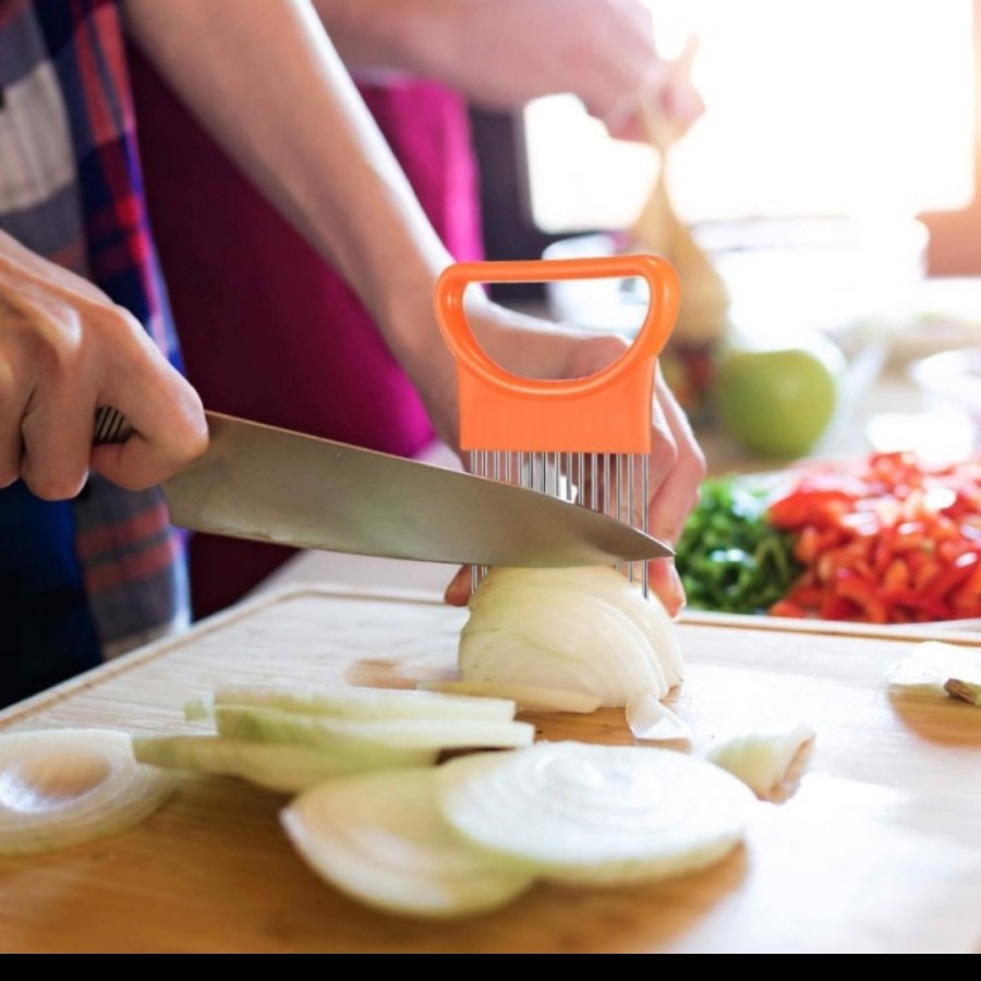 Garpu potong bawang kentang tomat alat dapur onion slicer cutter pisau