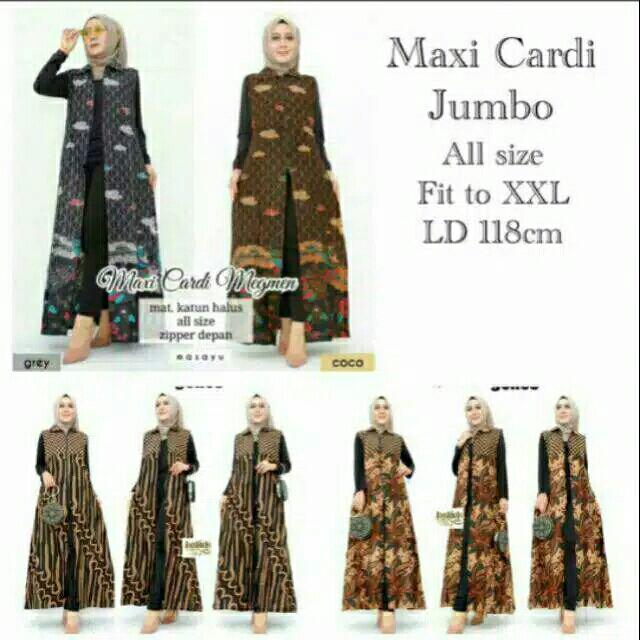 Maxi Cardi Jumbo Mega Mendung Batik Genes Megmen Parang Tarantula Kardigan Wanita Big Size