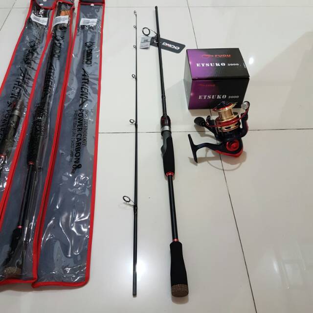 Set joran daido athena carbon solid + reel fugu etsuko