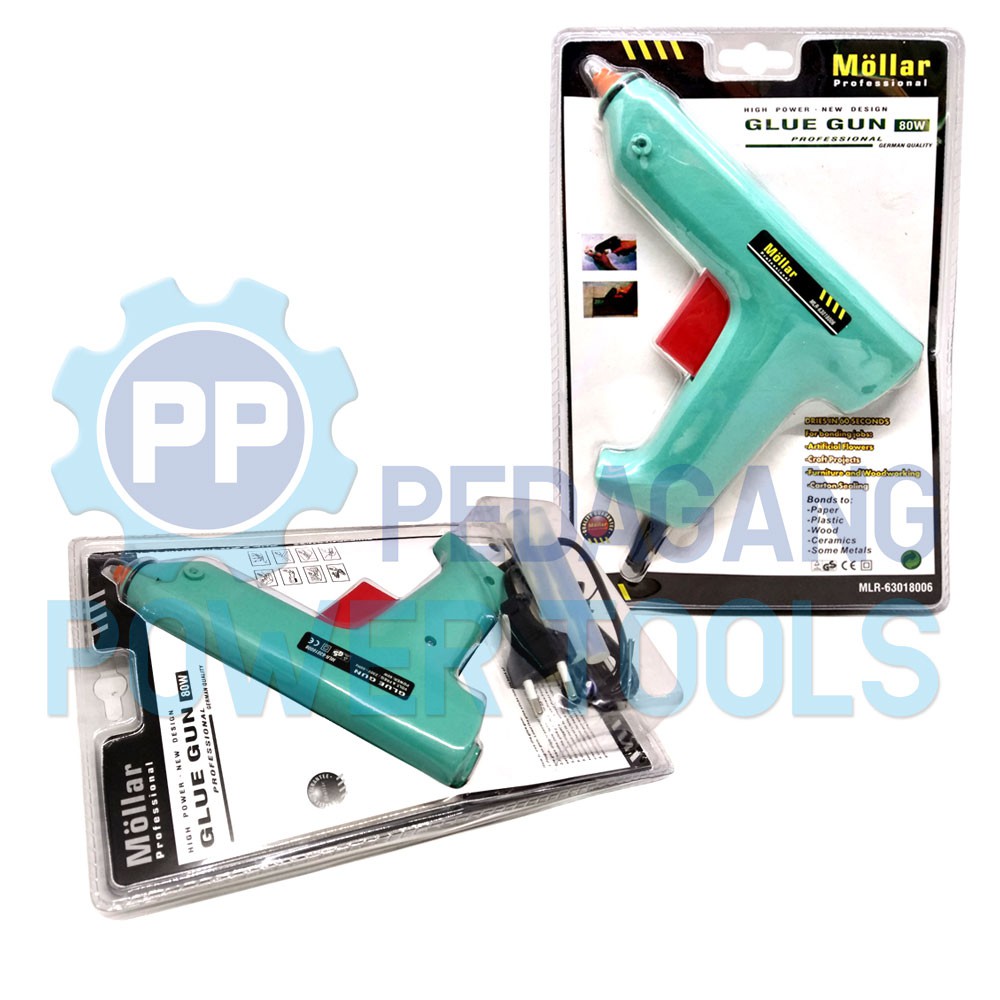 MOLLAR ALAT LEM TEMBAK BESAR 80 WATT HOT GLUE GUN LEM BAKAR - BIRU