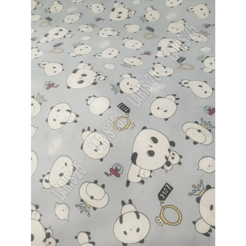 TERMURAH BAHAN KAIN MOTIF PANDA TERLARIS KATUN MIKROTEX UTK SPREI GORDEN BEDCOVER BAJU PER 0,5M DAN 1M