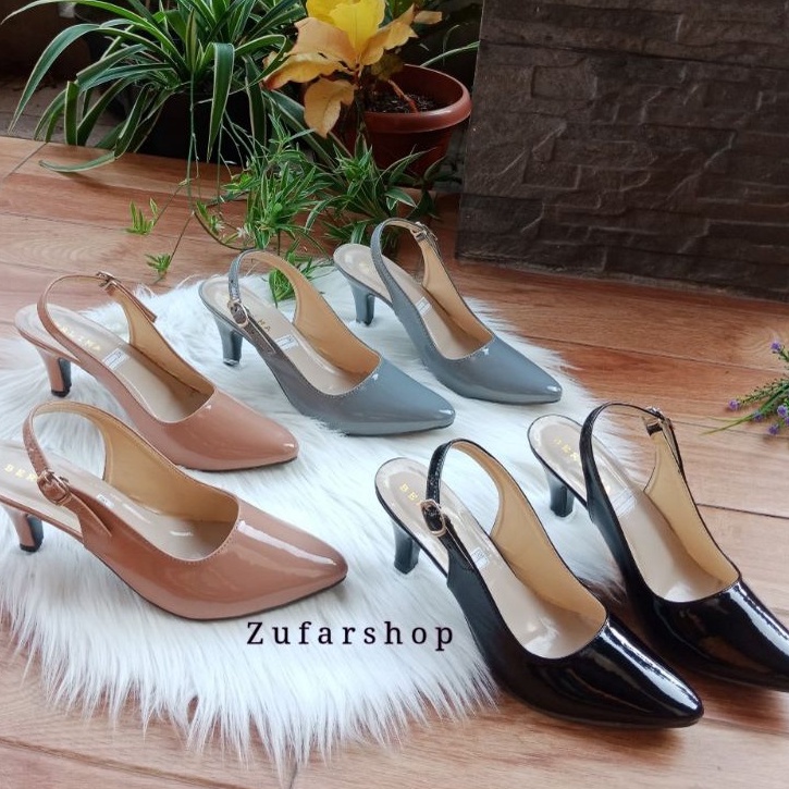 ZUFAR - OLIVE Sepatu Kerja Wanita / Pantofel Wanita