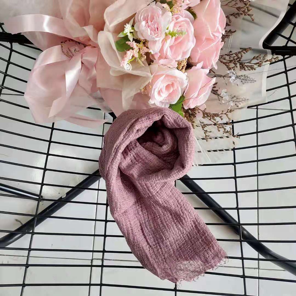 RAJUT TEBAL Pashmina Crinkle Jumbo Premium Tebal Rawis Shawl FULL Jilbab Hijab Kusut Lavanya Mei Chen-Lavender