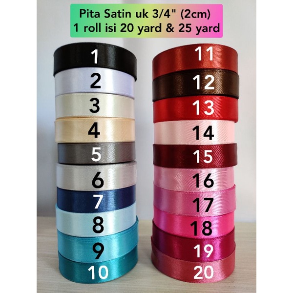 Pita Satin 2 cm /Jual Per Meter