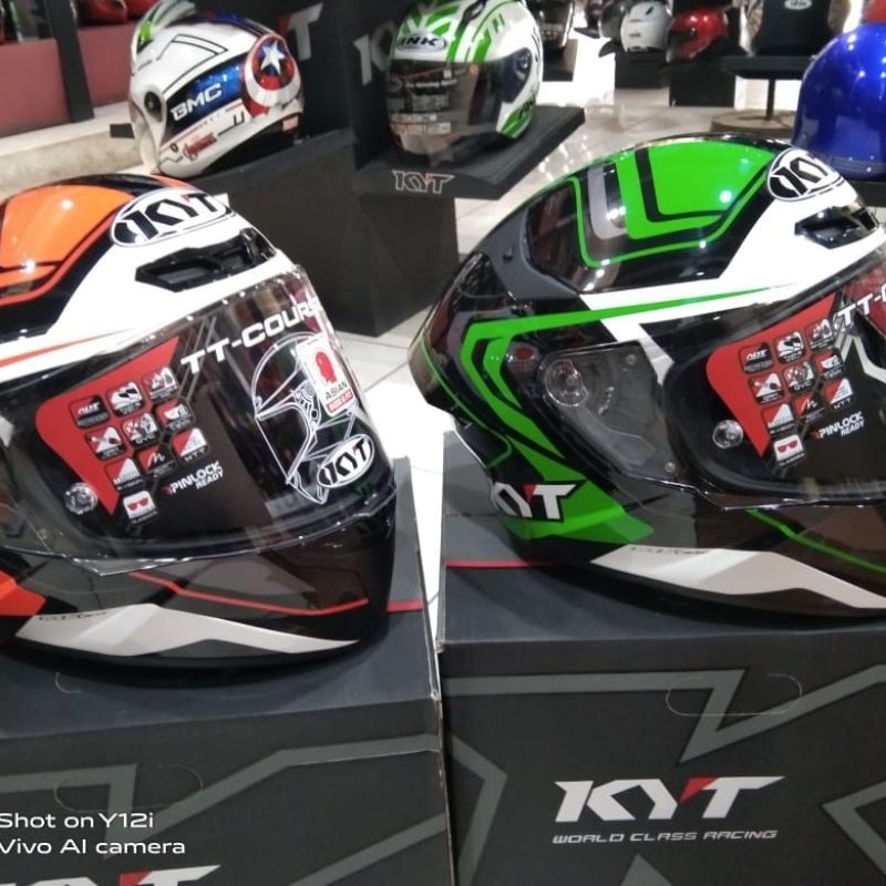 KYT TT Course Overtech Black Pink/Black Orange/Black Green