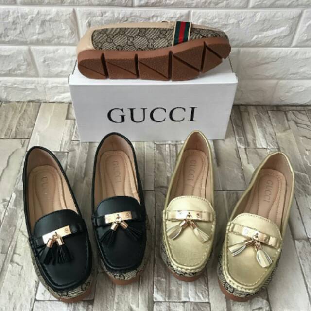 SEPATU WANITA SLIP ON GUCCI IMPORT