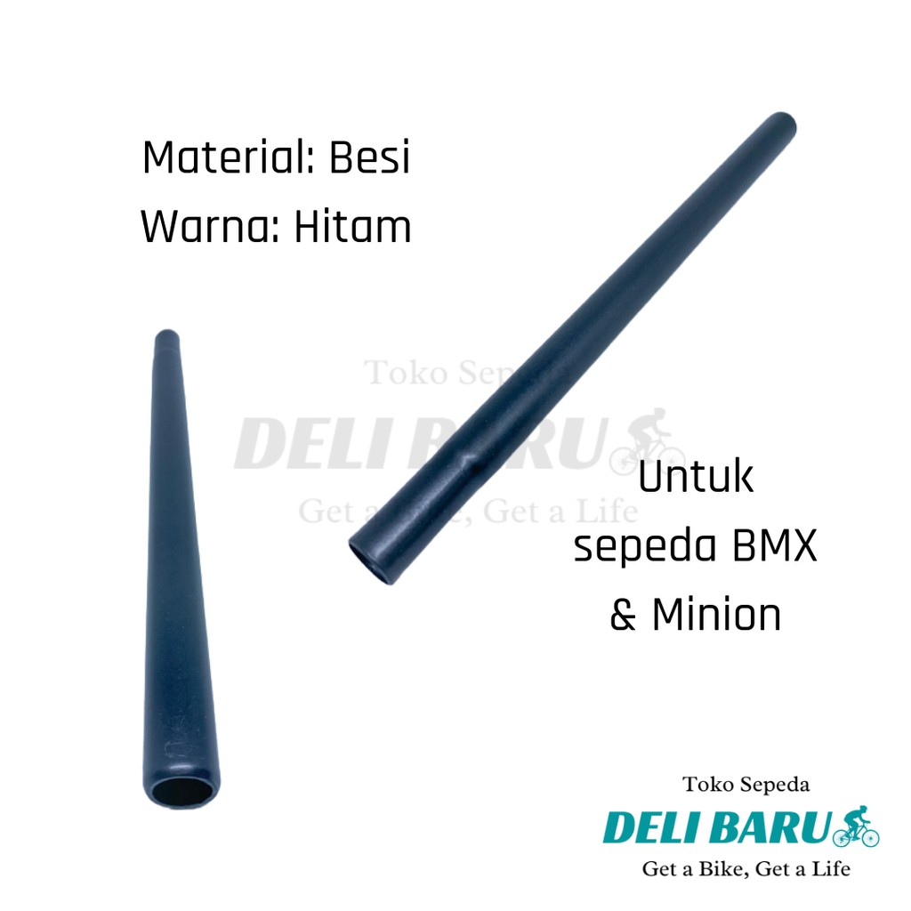Seatpost 25.4 mm tiang sadel panjang 40 cm besi hitam sepeda BMX, minion