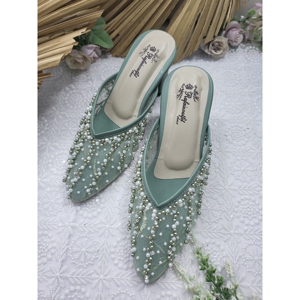 sepatu Rafaizoutfit Yesika sage green 7cm tahu