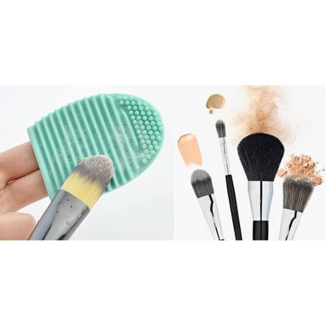 EGG Brush - Alat pencuci/pembersih Kuas silikon - Make up brush - Cleanser