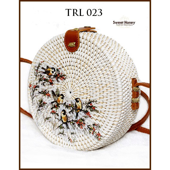 Sweet Honey Tas Rotan Bulat Murah 20cm Bali Lukis Sweet Honey Tas Rotan Bulat Murah 20cm Bali Lukis