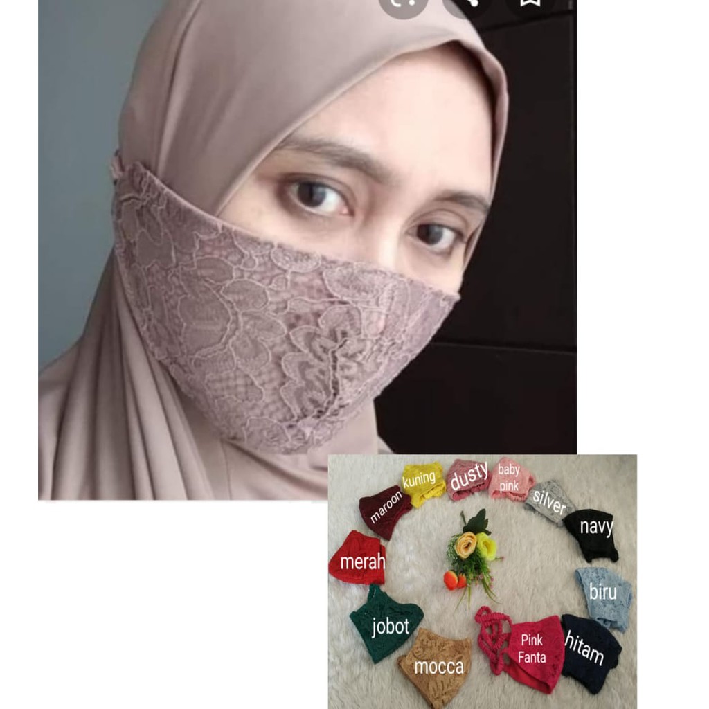 Masker Bruklat Kerut Silang Murah 3 Ply