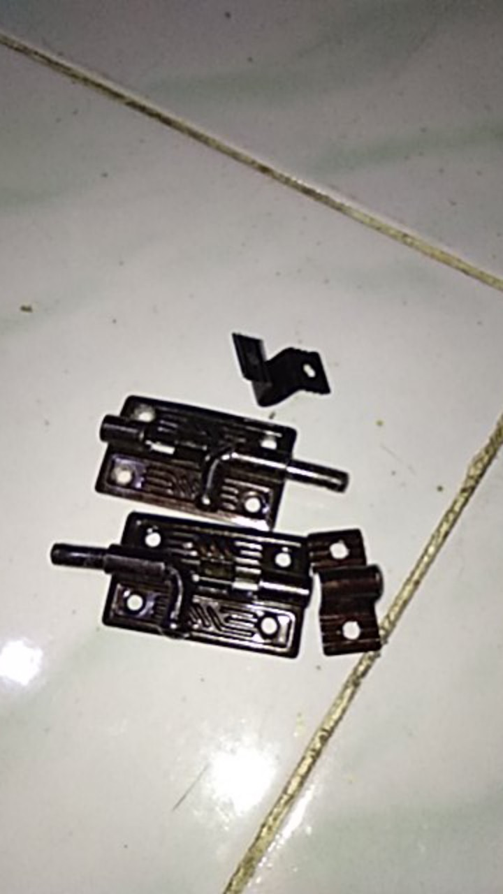 Grendel Kzk Mini 2 Slot Pintu Antik Silver (slot Jendela / Rak / Laci)