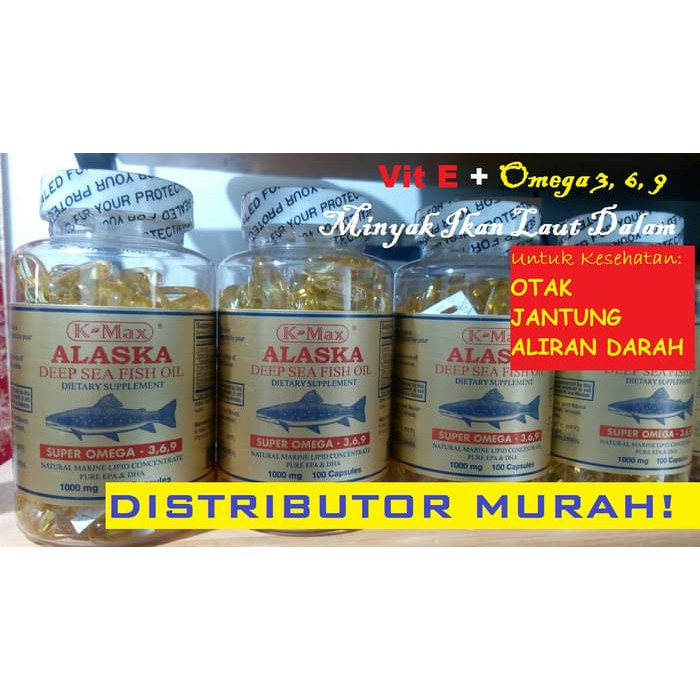 "PUTIH - Minyak Ikan Lautan Dalam ALASKA K-MAX Omega 3, 6, 9, Vitamin E"