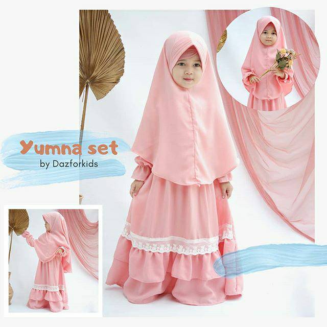 Gamis anak cewek gamis syar'i anak cewek renda tile usia 1-10th