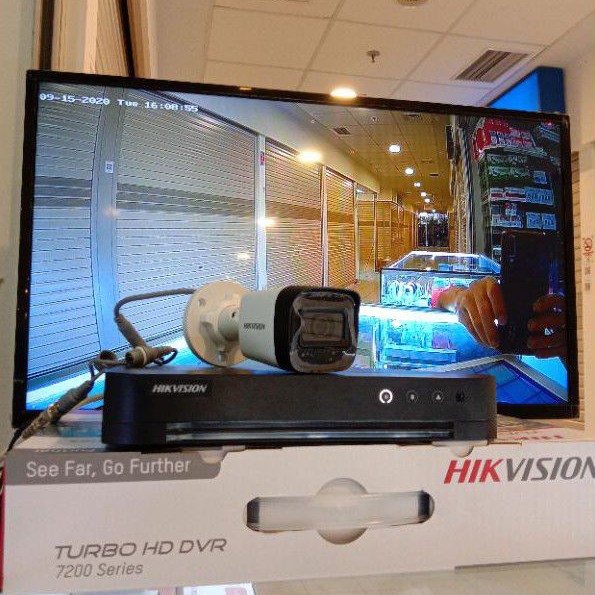 PAKET CCTV HIKVISION 4 CHANNEL 4 KAMERA 2MP 1080P KOMPLIT TINGGAL PASANG