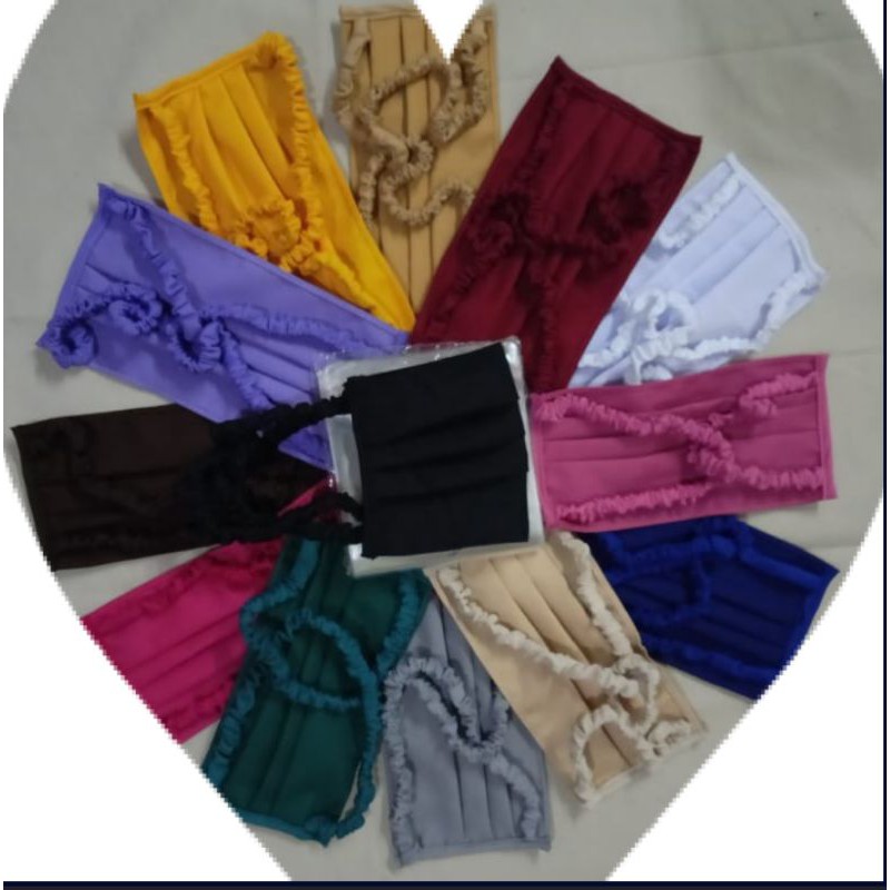 Masker Kain Hijab tali serut / MASKER SERUT