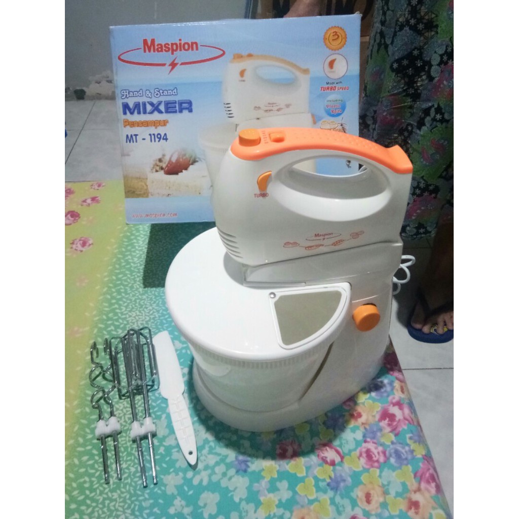 PAKET mixer Maspion MT-1194. Stand Mixer Serbaguna ada tutup bisa berputar ORIGINAL
