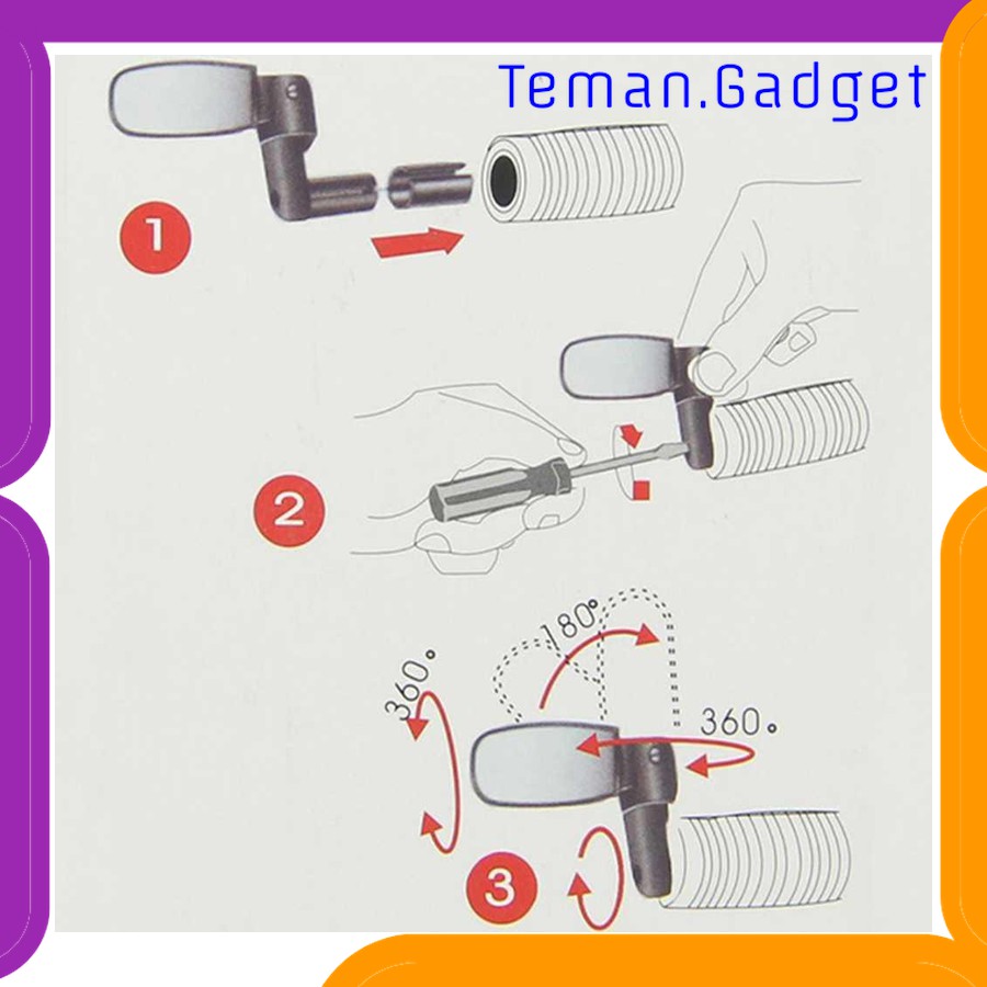 TG-IB517 DUUTI Kaca Spion 360 Rotate Handlebar Sepeda 1PCS - LY4437