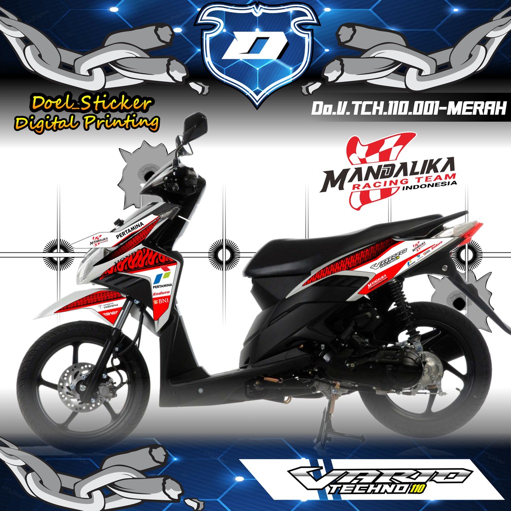 Striping VARIO CBS Dan TECHNO 110 Sticker List Variasi Mandalika Racing 001