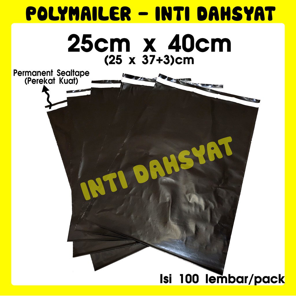 

Polymailer Hitam Glossy 25x40 Isi +/-100lembar Plastik Amplop Online Shop Kuat RJ4