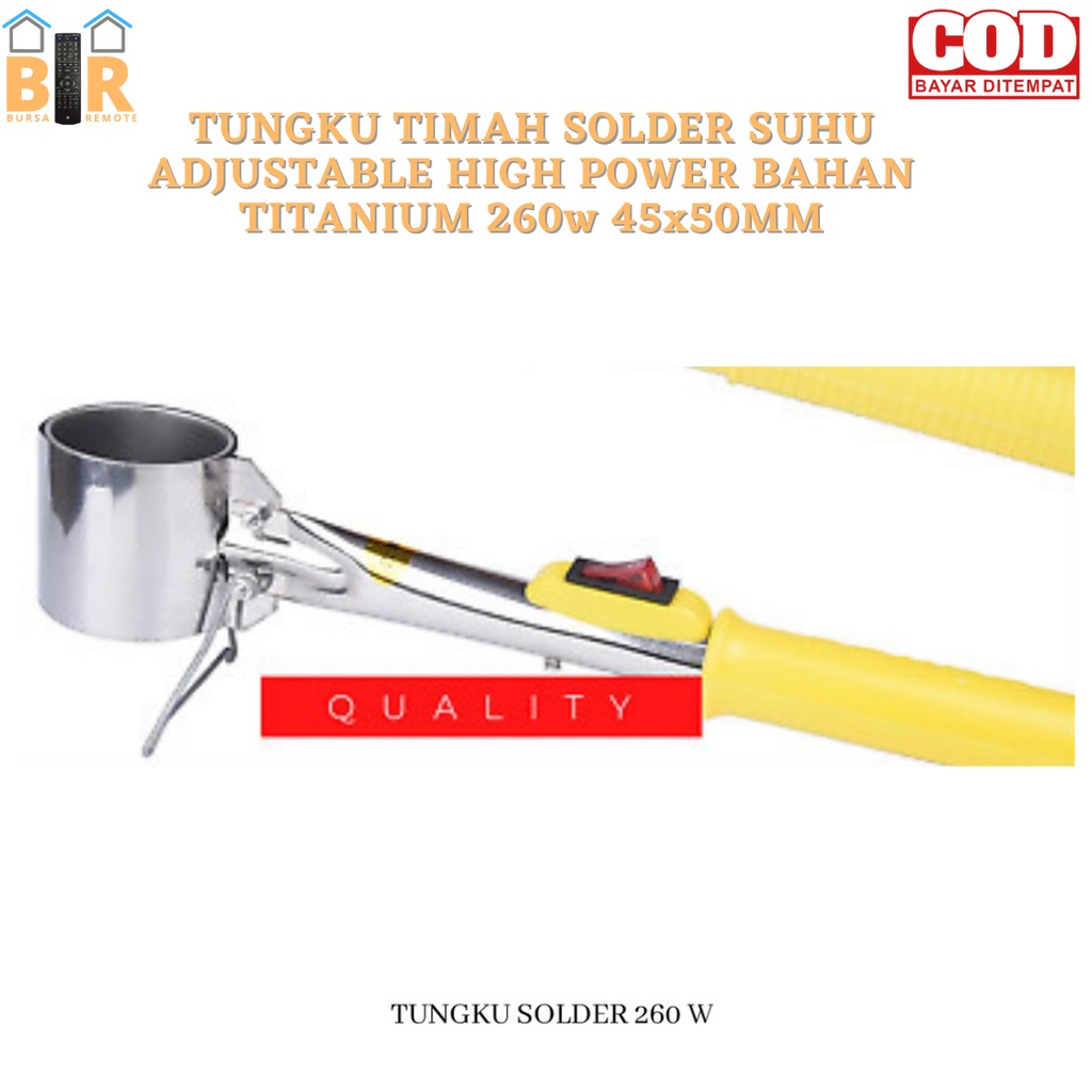 Tungku Timah SOLDER SUHU ADJUSTABLE HIGH POWER BAHAN TITANIUM 260w 45x50mm