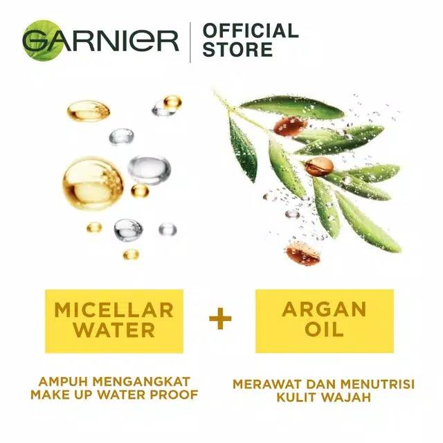 Garnier Micellar Water Oil Infused Skin Care - 125 ml - 400 ml (Pembersih Wajah Dan Makeup Waterproof)