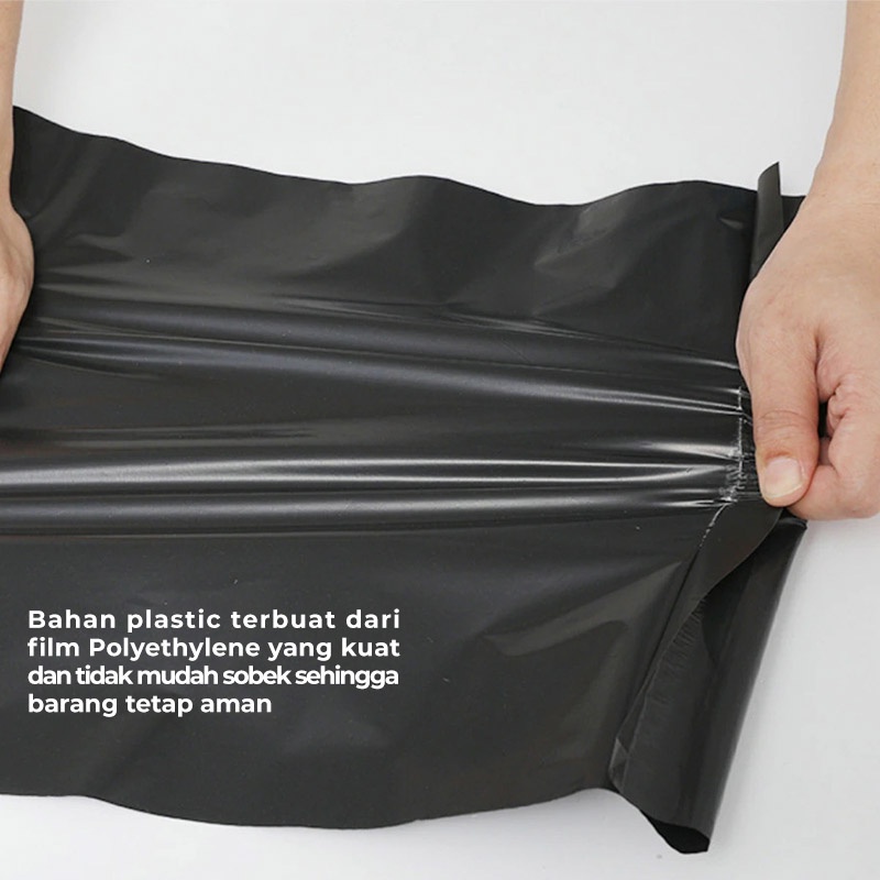 ☀ INDOLAND ☀  Polymailer Kantong Plastik Packing 30x40cm Olshop LDPE 100pcs Lem Perekat Anti Plong Black Glossy R642