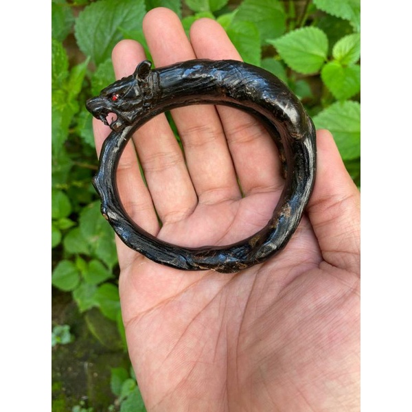 Gelang AKAR BAHAR HITAM UKIR MACAN