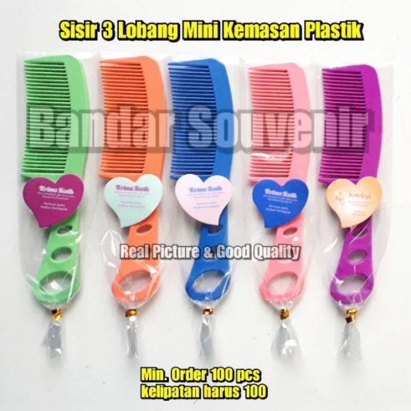 100 PCS Sisir Lobang Mini Souvenir Pernikahan Kemasan Plastik