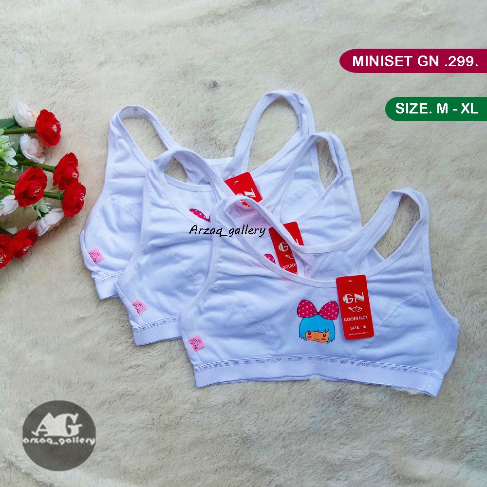 Miniset Anak Remaja GN 299 / 301 Putih / Pakaian Dalam Anak Golden Nick | Miniset / Miniset Bra / Miniset Remaja / mINISET golden Nick