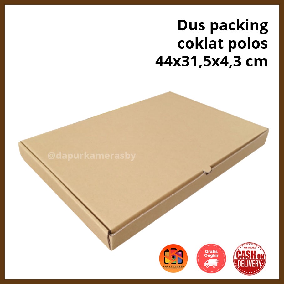 

Dus Box Kardus Packing Kemasan Coklat Polos 44x31,5x4,3 cm